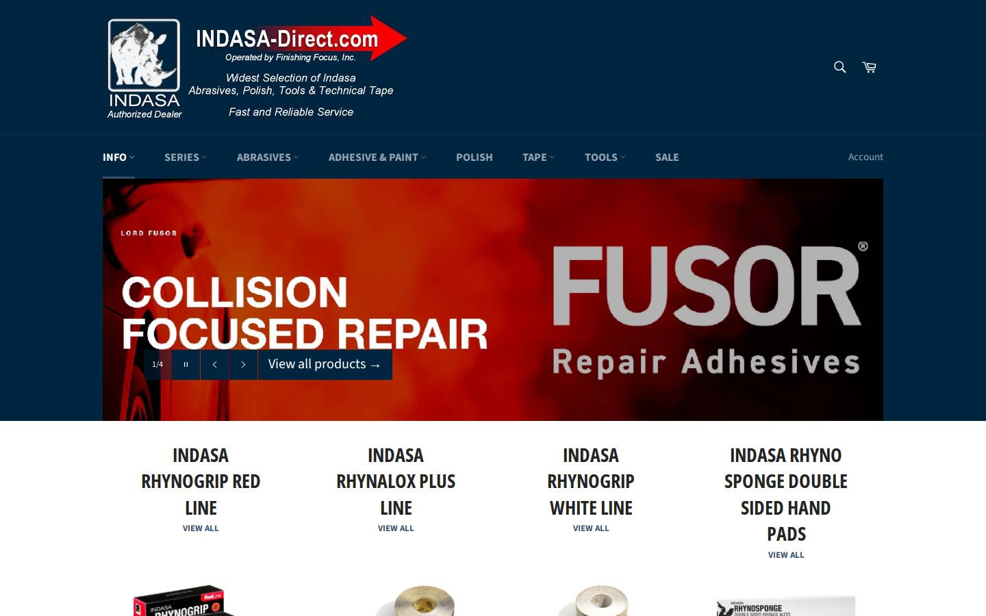 indasa-direct.com homepage screenshot