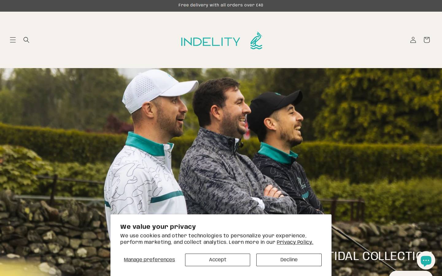 Indelity Golf homepage screenshot