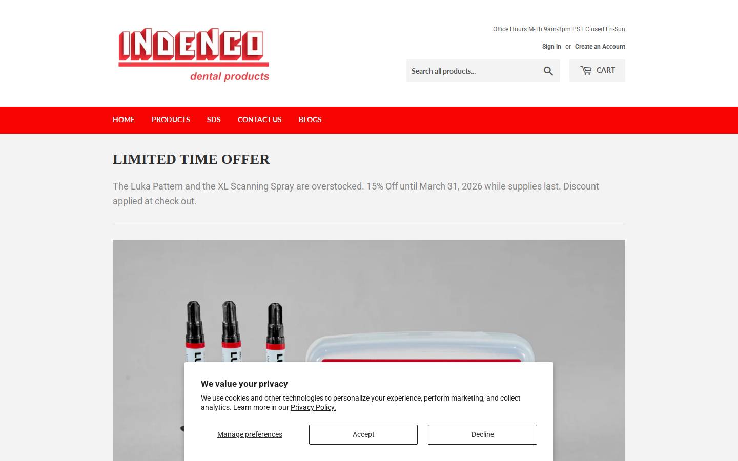 indenco.com homepage screenshot