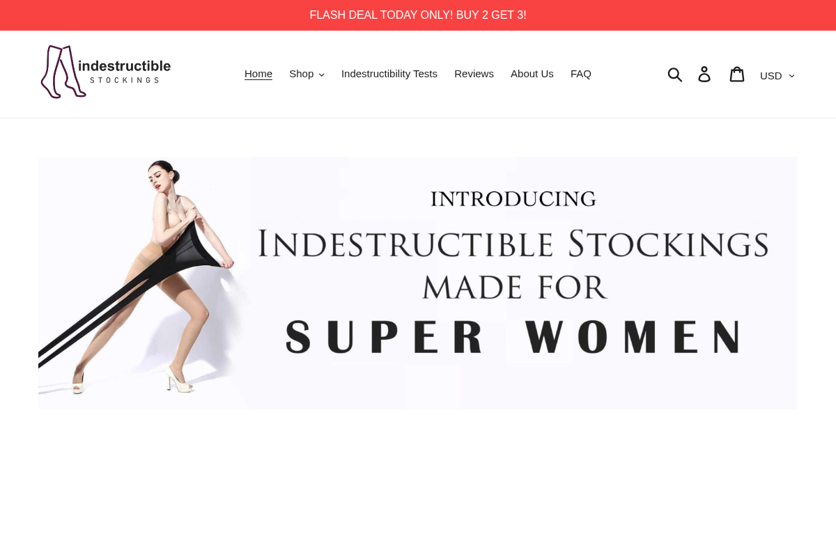 Indestructiblestockings homepage screenshot