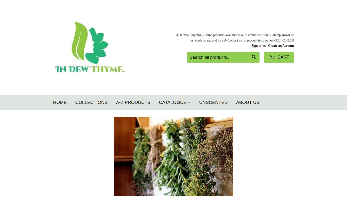 indewthyme.com homepage screenshot