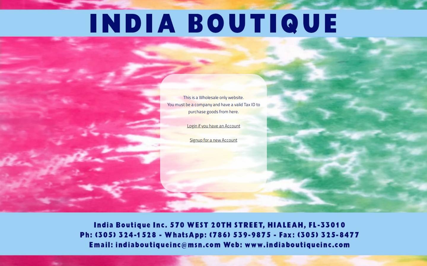 indiaboutiqueinc.com homepage screenshot