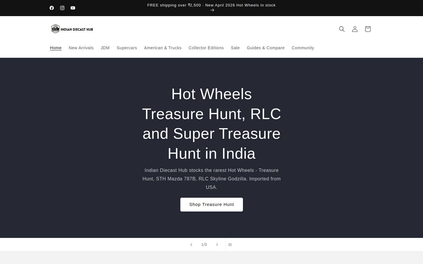indiandiecasthub.com homepage screenshot