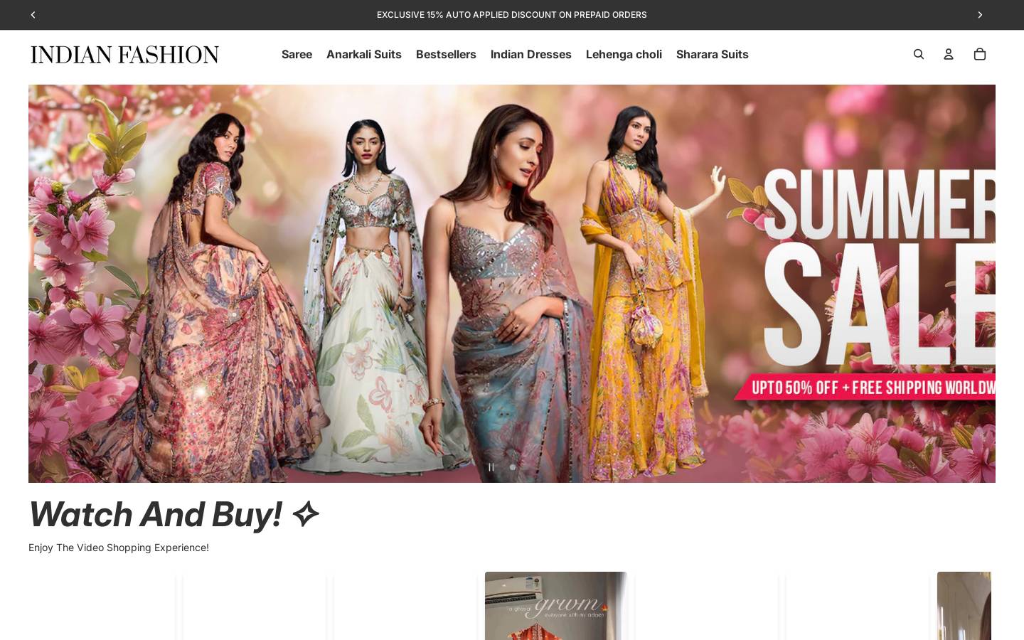 indianfashion.store homepage screenshot