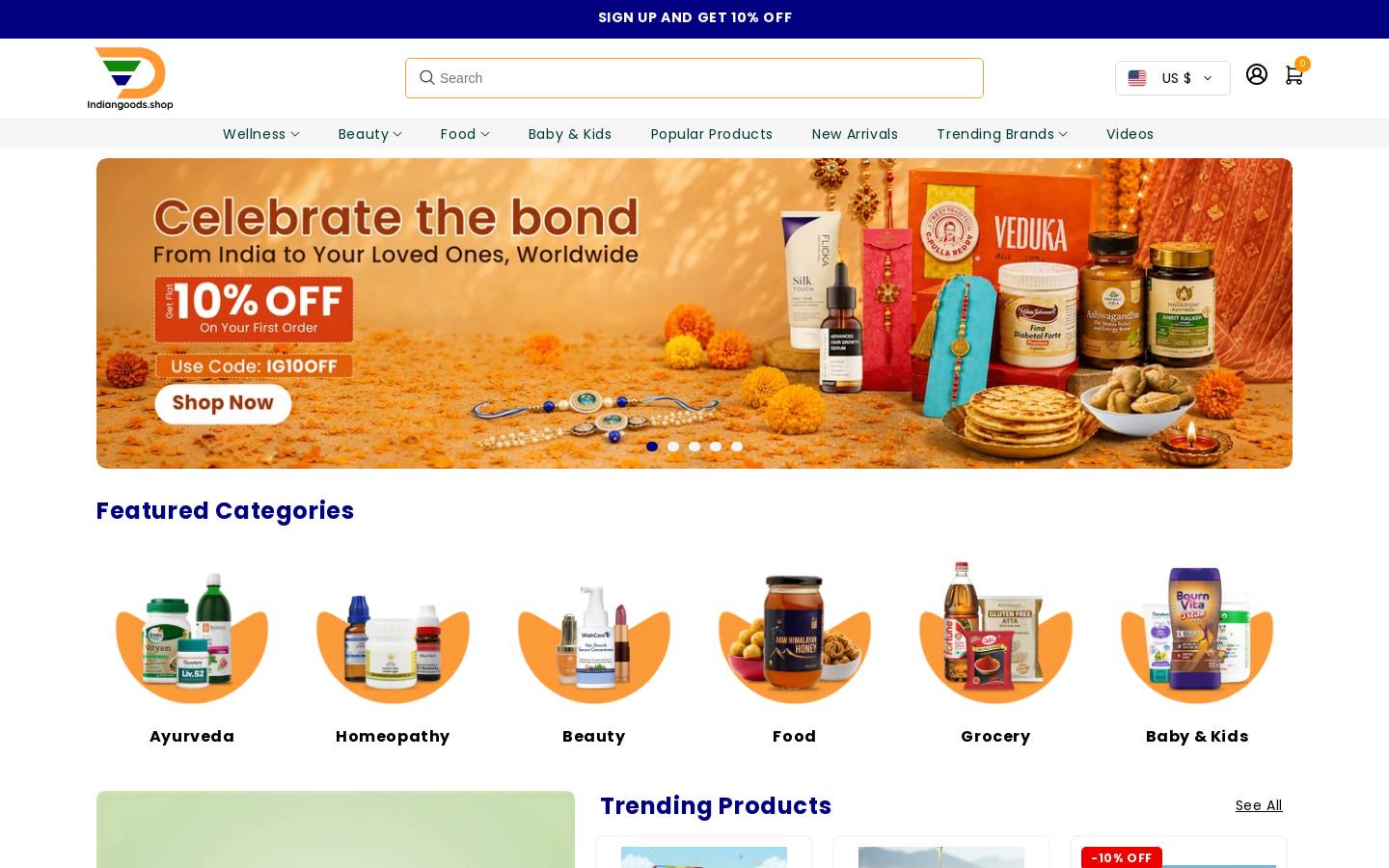 Indiangoods.shop homepage screenshot