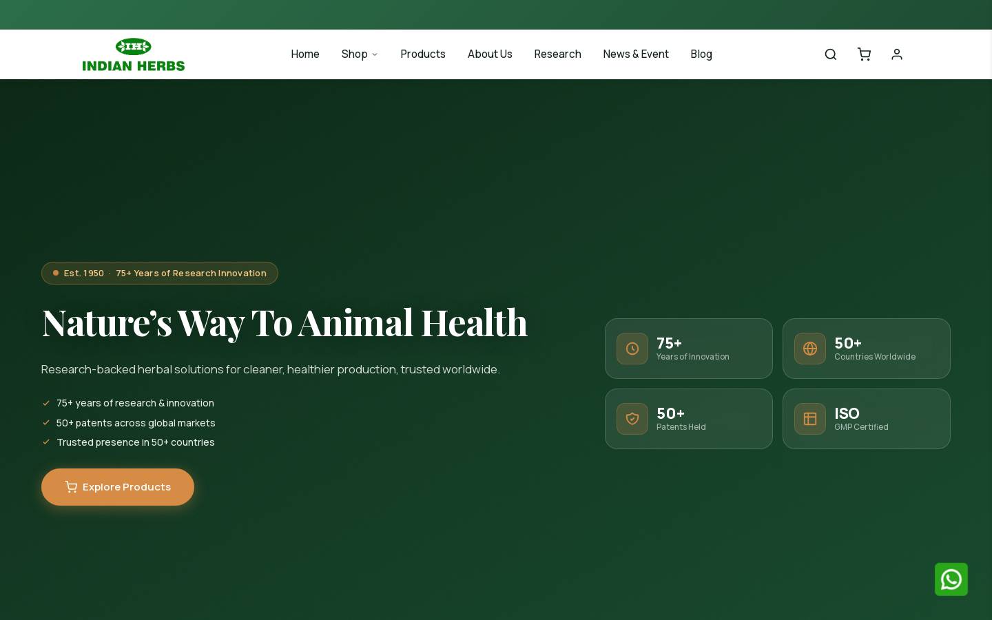 indianherbs.org homepage screenshot