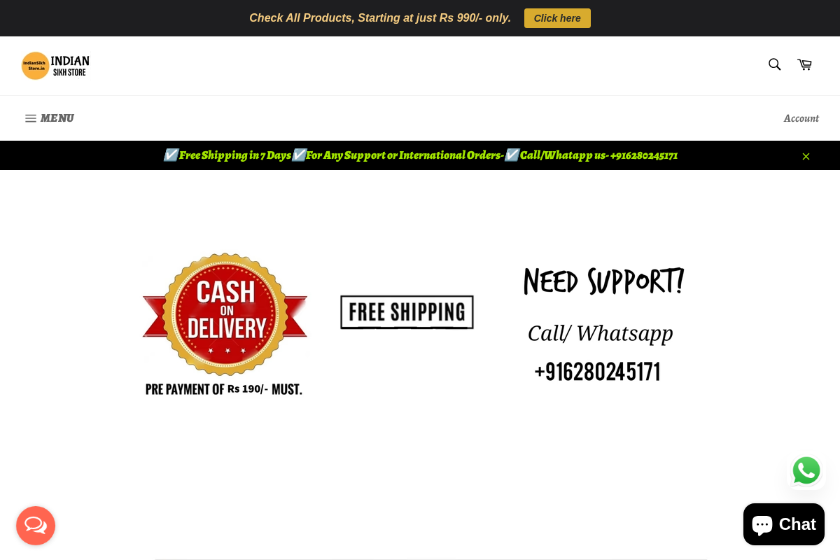 indiansikhstore.in homepage screenshot