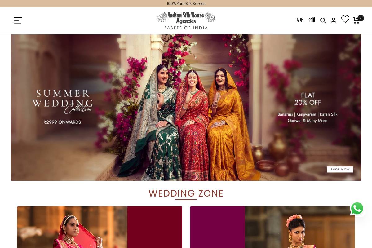 Indiansilkhouseagencies homepage screenshot