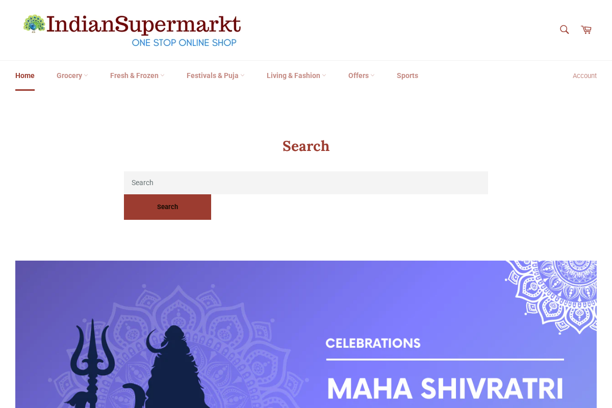Indiansupermarkt homepage screenshot