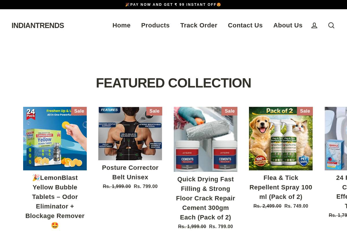 indiantrends.online homepage screenshot