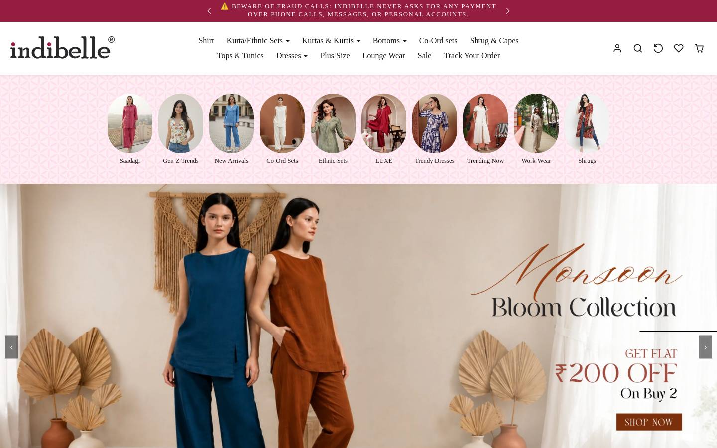 indibelle.in homepage screenshot