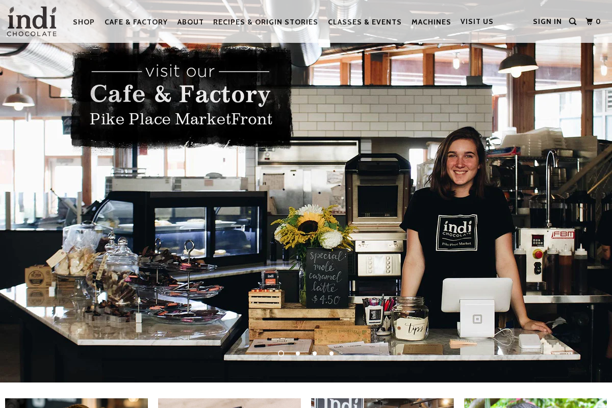 indi chocolate homepage screenshot