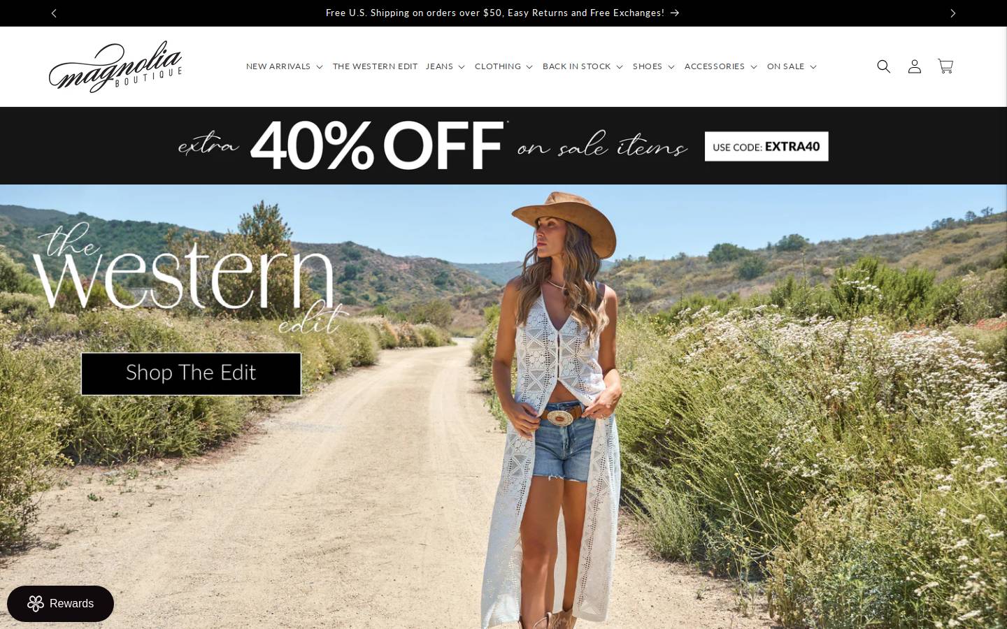 magnoliaboutique.com homepage screenshot