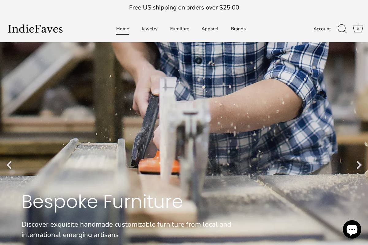 indiefaves.com homepage screenshot