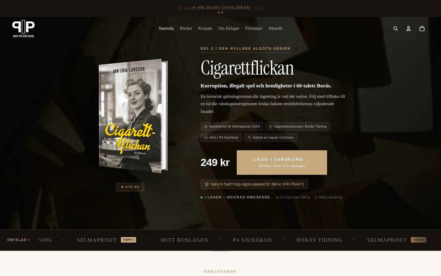 indiepen.se homepage screenshot