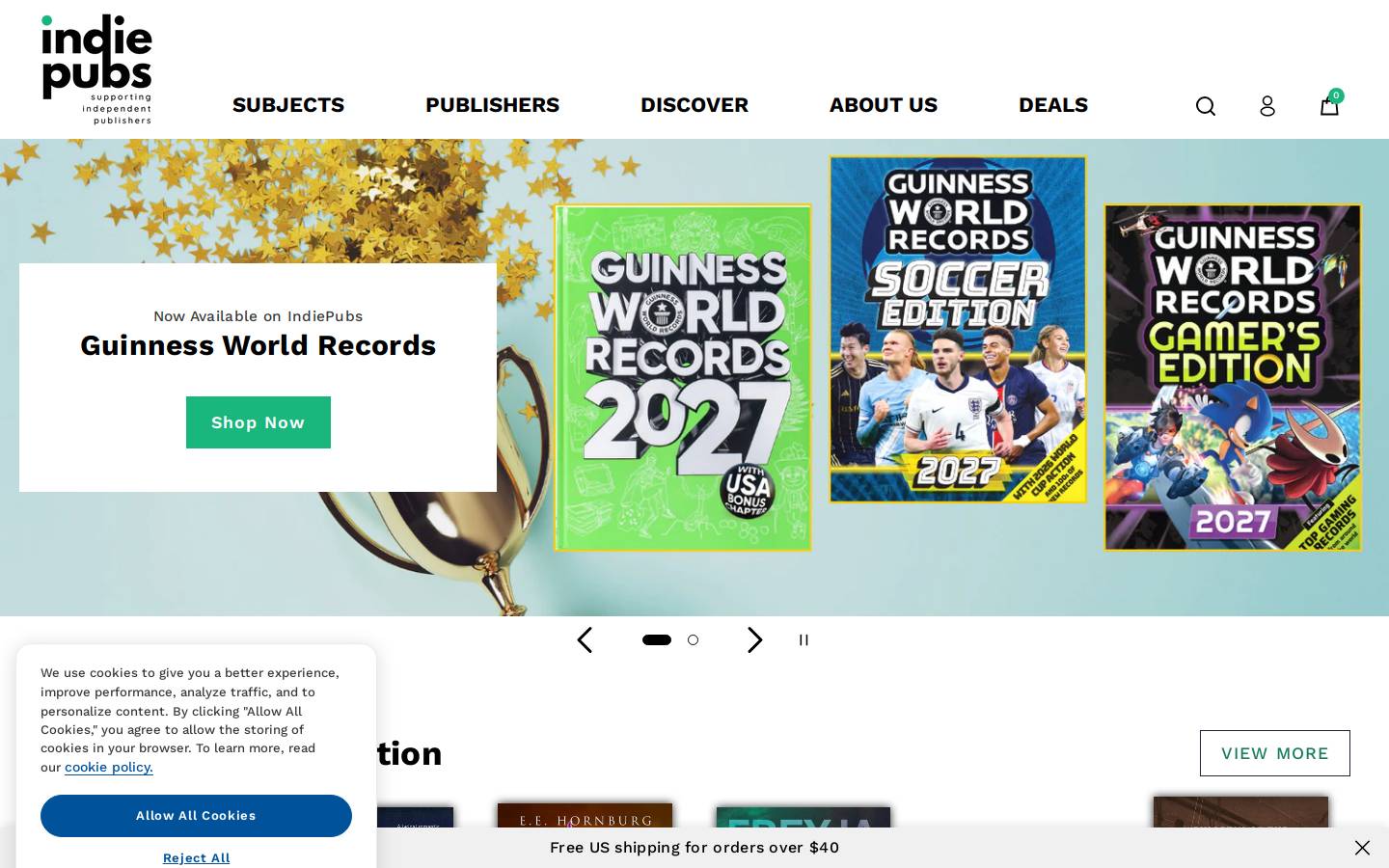 indiepubs.com homepage screenshot