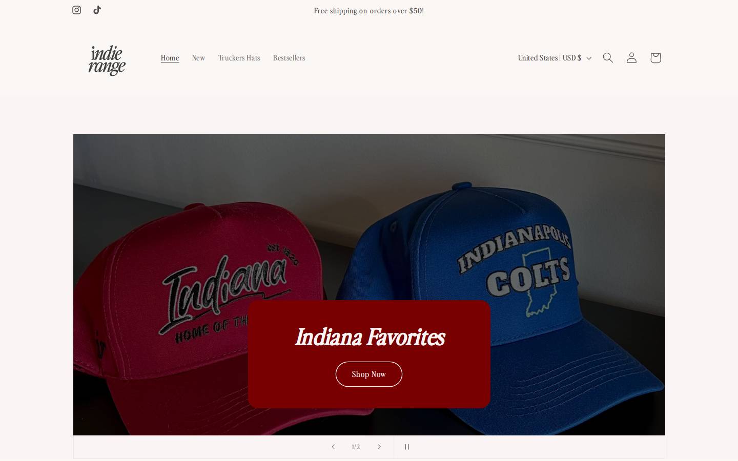 indierange.com homepage screenshot