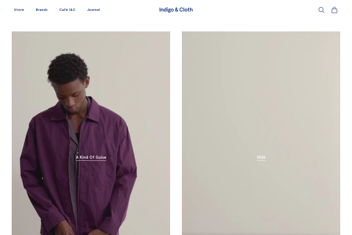 Indigo & Cloth homepage screenshot