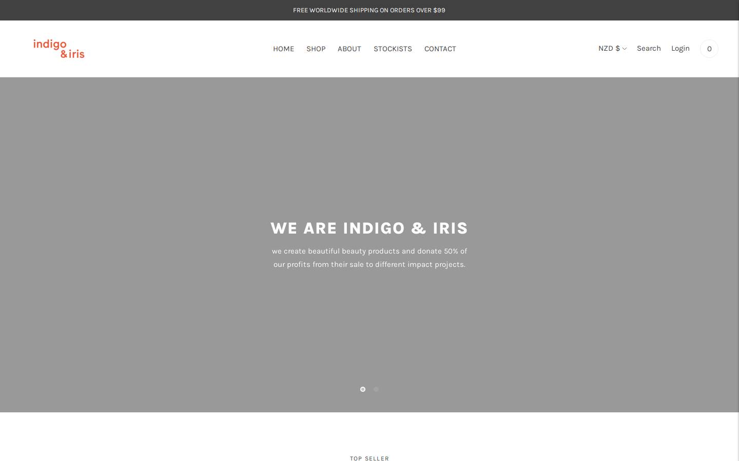 indigoandiris.co.nz homepage screenshot