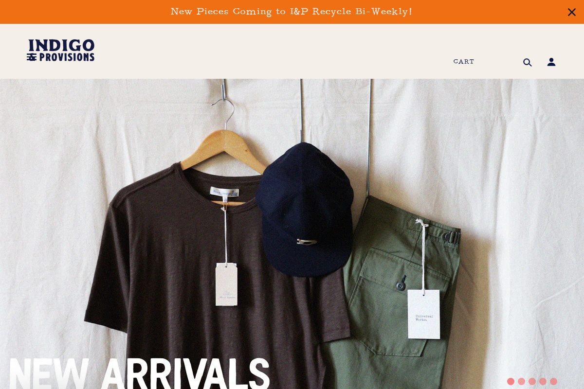 Indigo & Provisions homepage screenshot