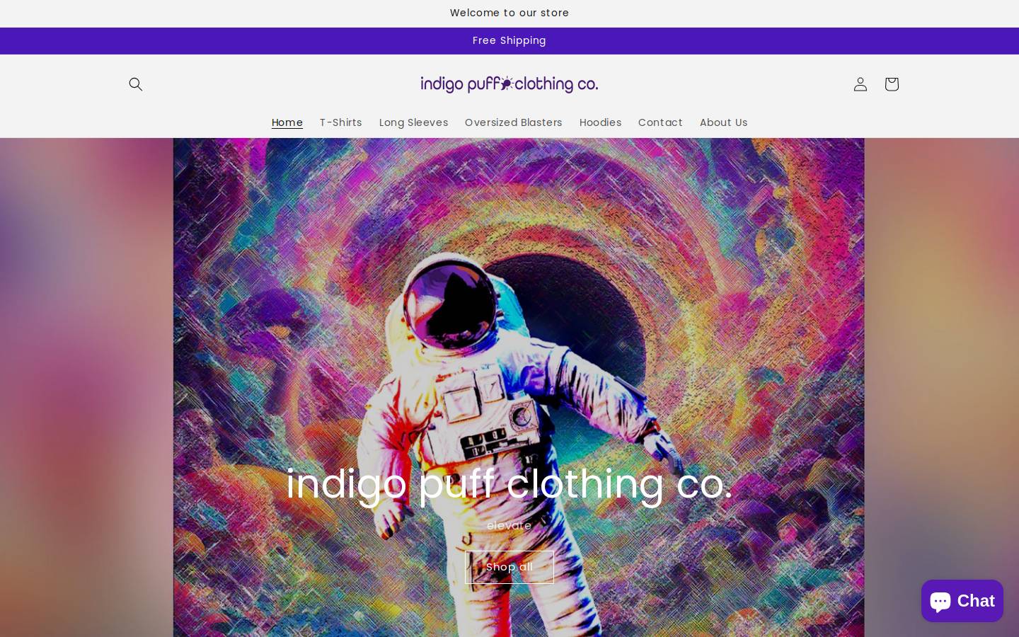 indigopuffclothingco.com homepage screenshot