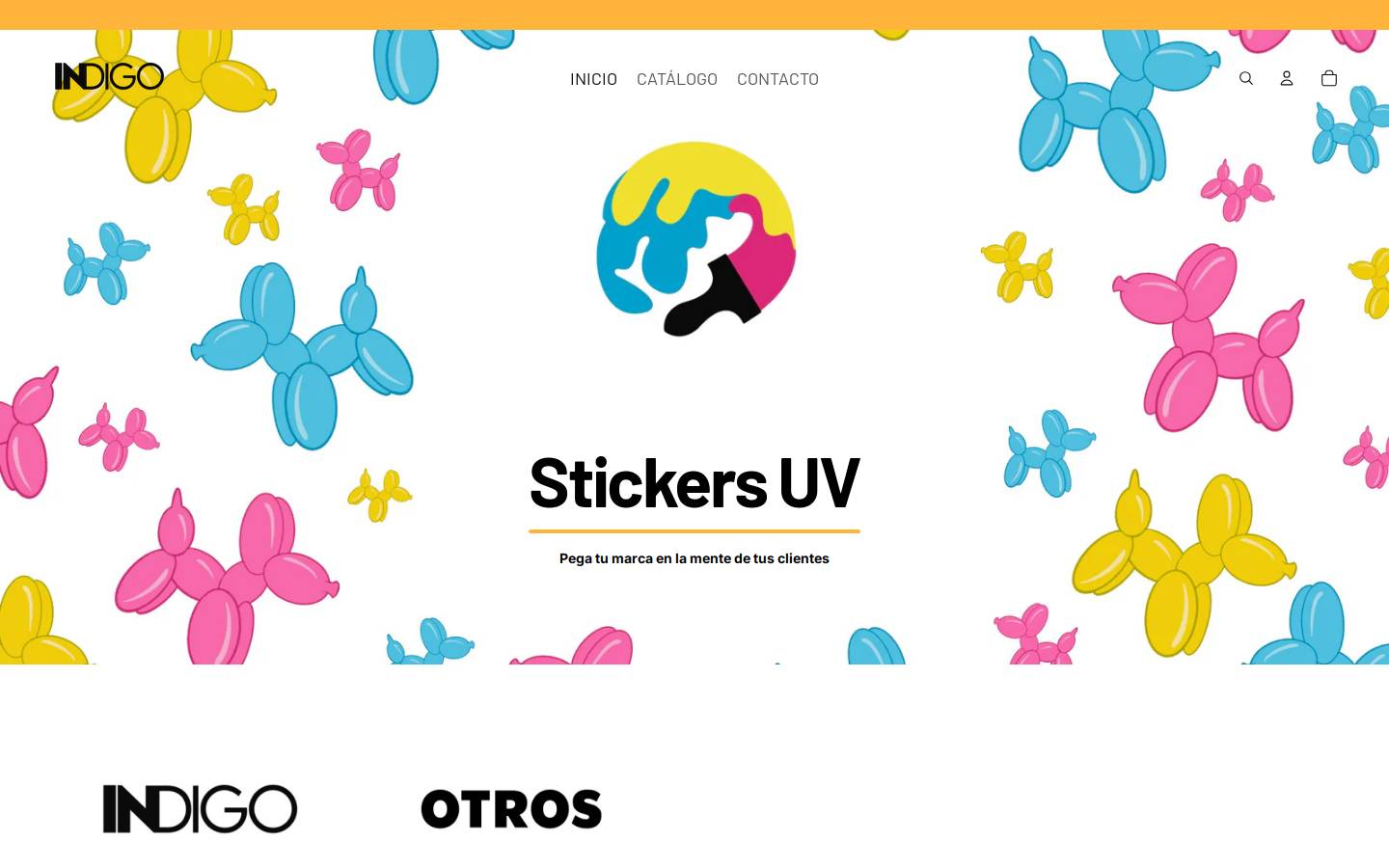 indigostickers.com homepage screenshot
