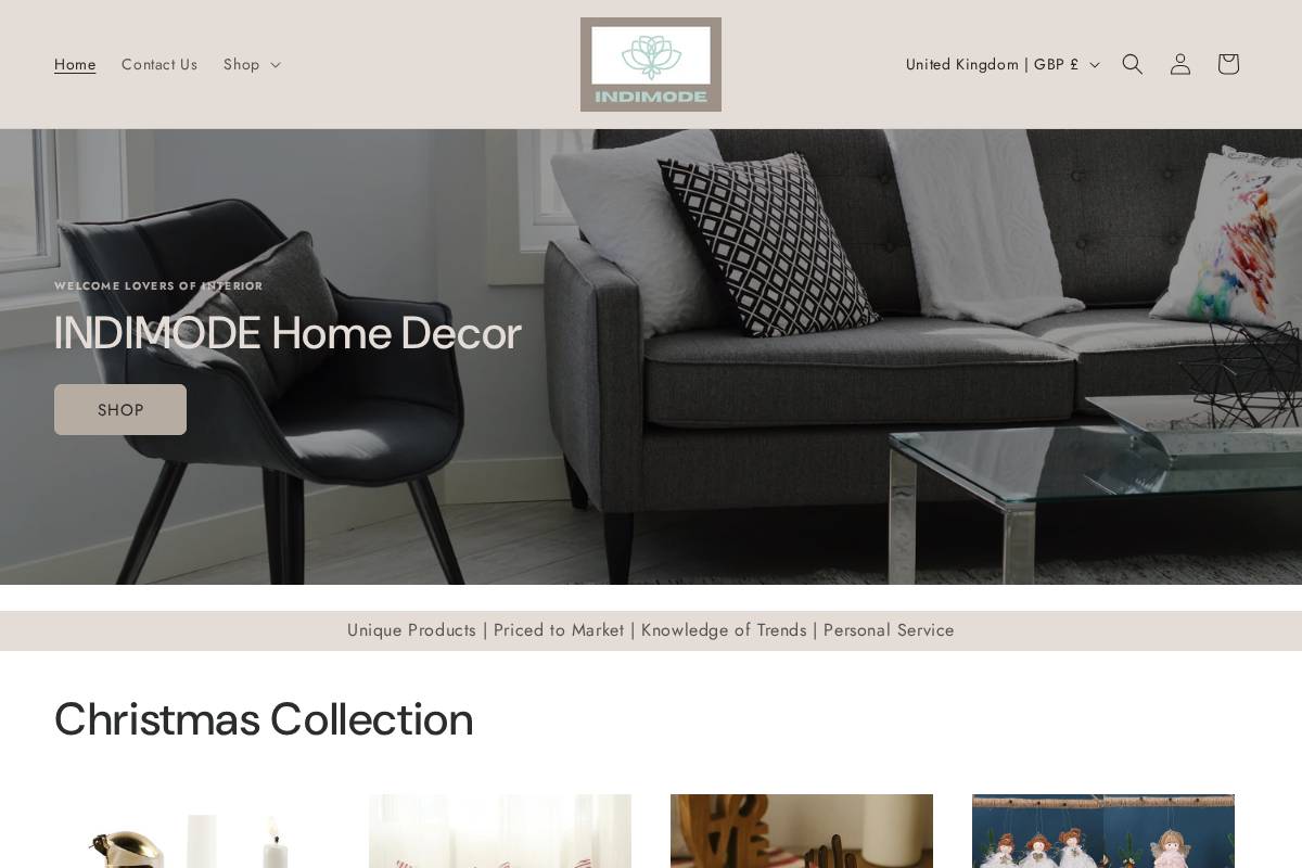 indimode.com homepage screenshot
