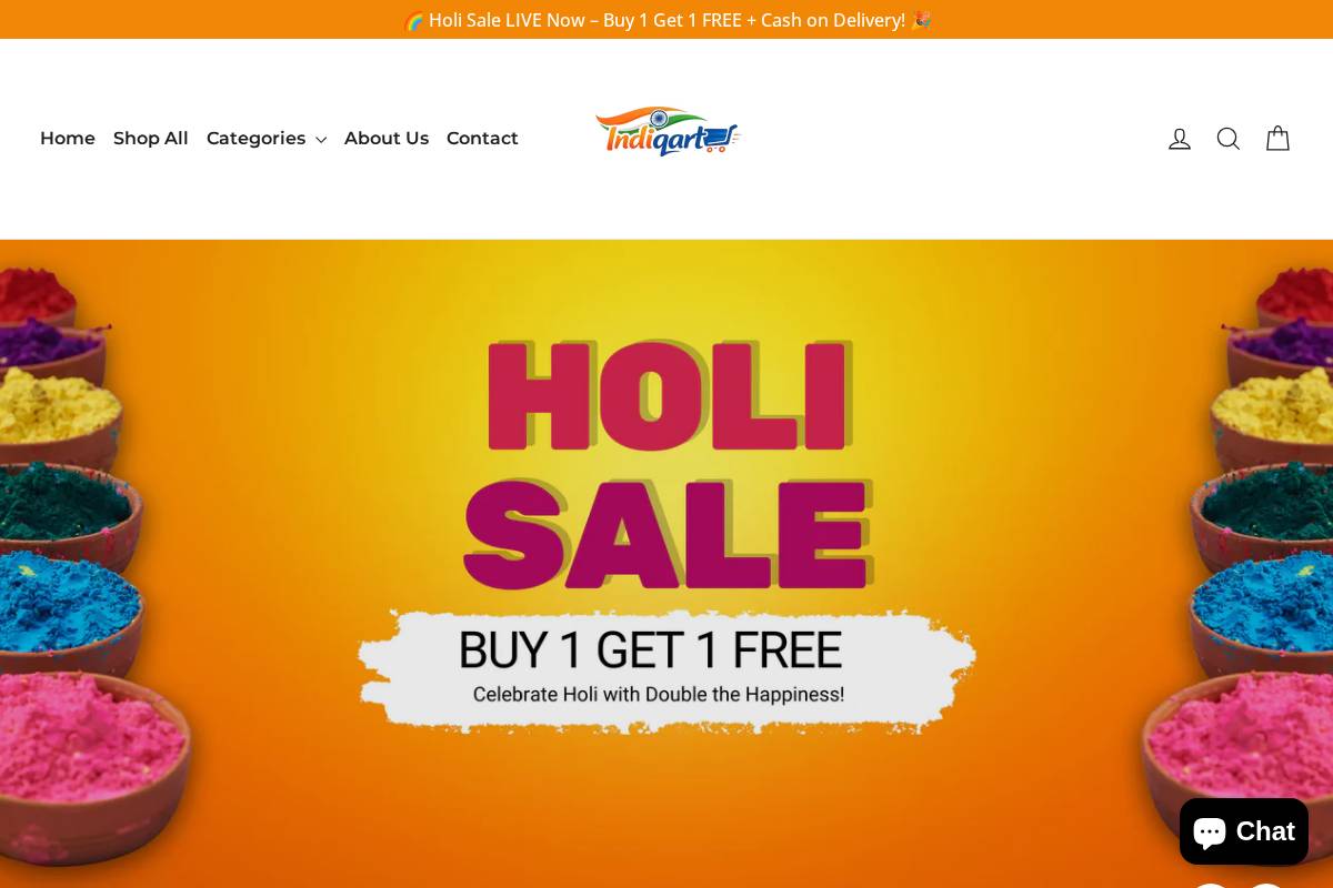 indiqart.in homepage screenshot