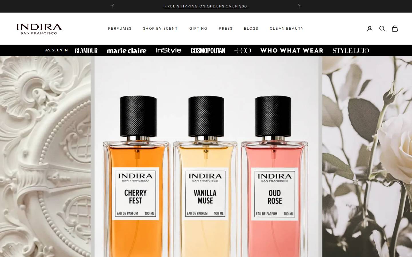 indirasanfrancisco.com homepage screenshot