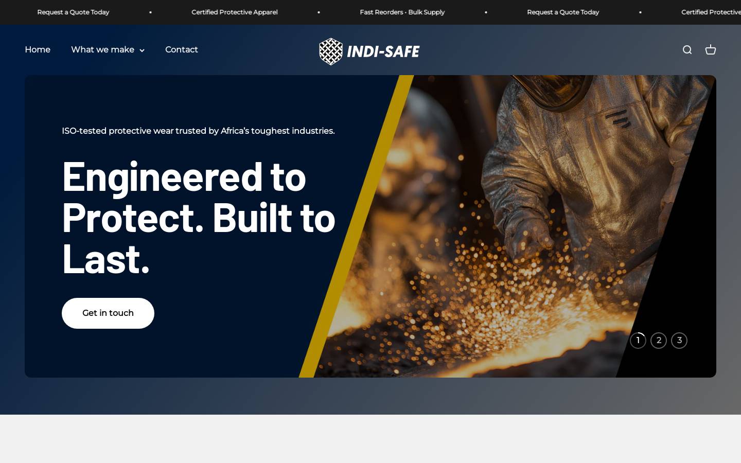 indisafe.co.za homepage screenshot
