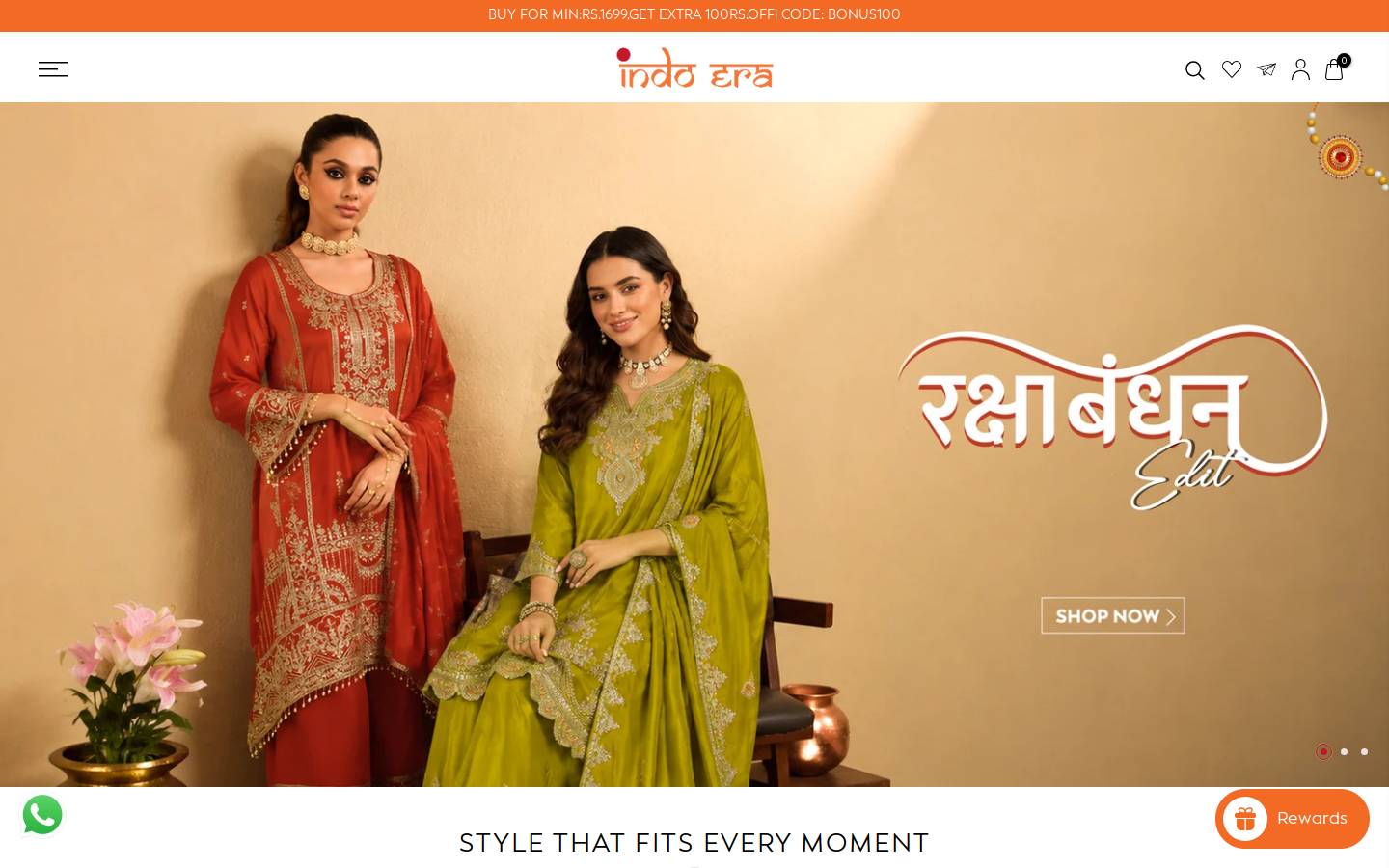 indoera.in homepage screenshot