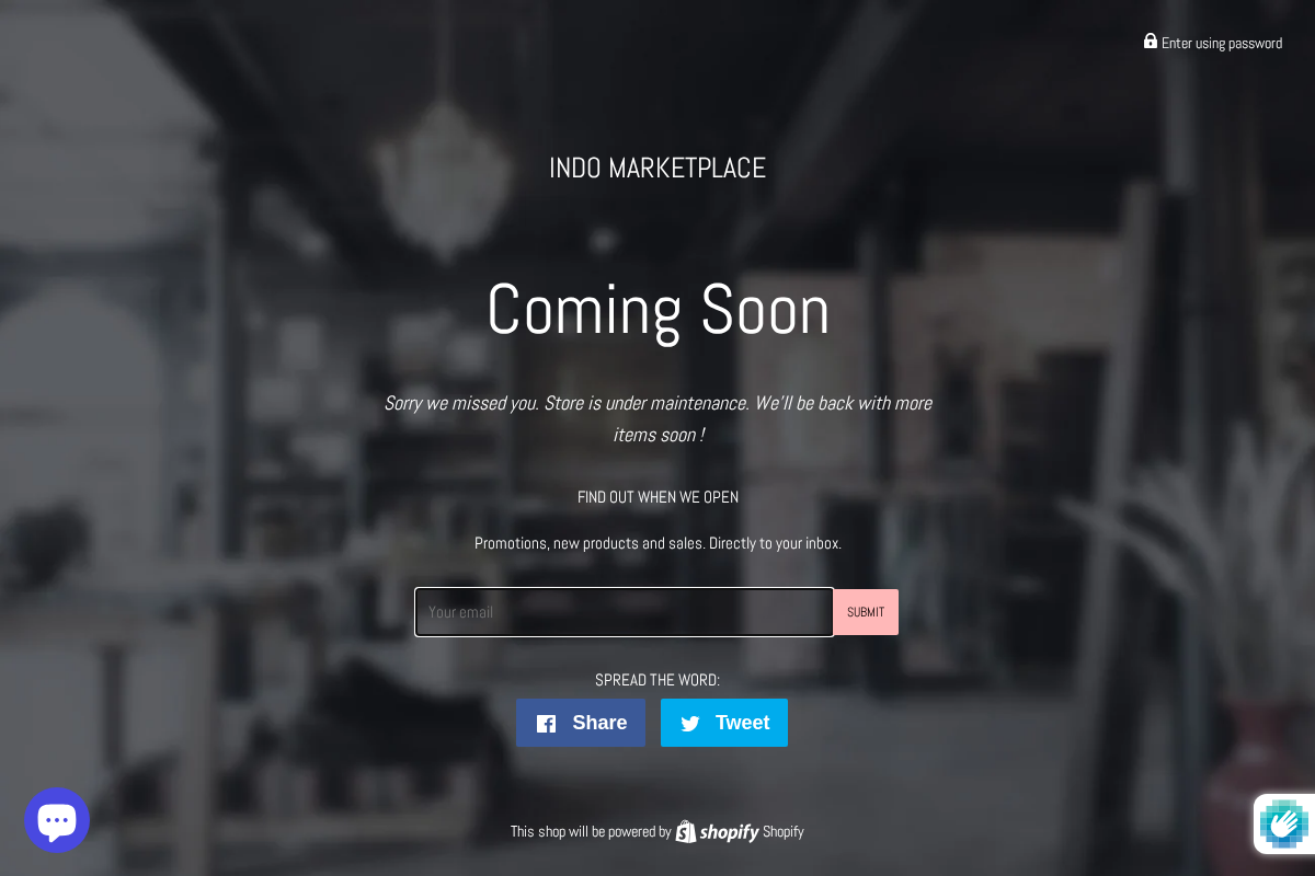 Indo Marketplace homepage screenshot