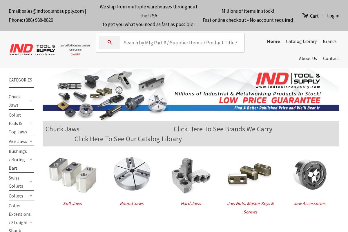 indtoolandsupply.com homepage screenshot