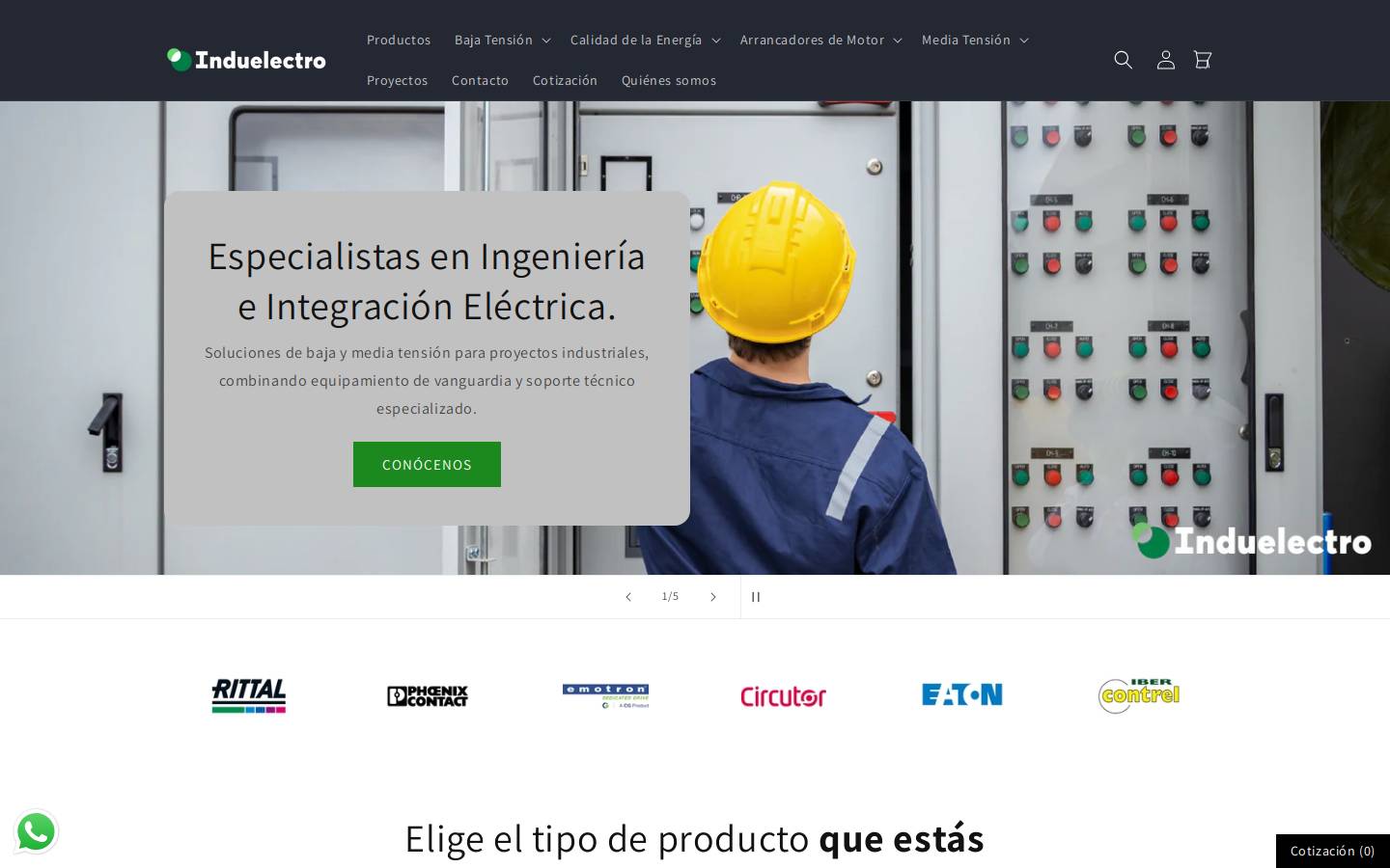 induelectro.cl homepage screenshot