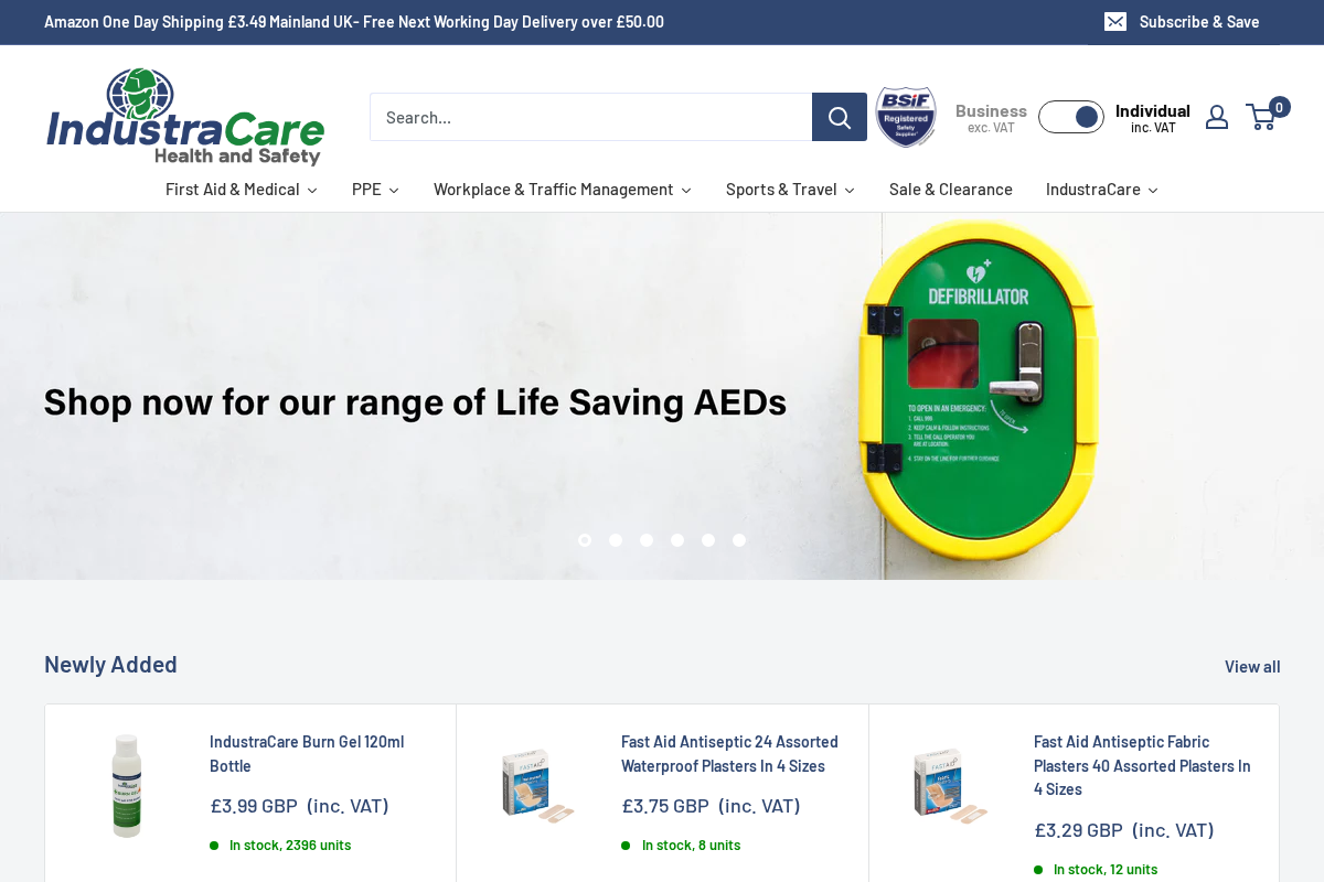 IndustraCare Health and Safety homepage screenshot