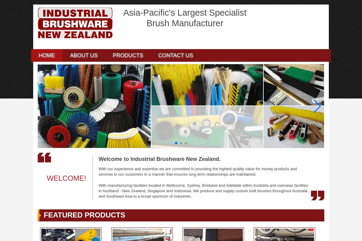 industrialbrushware.co.nz homepage screenshot