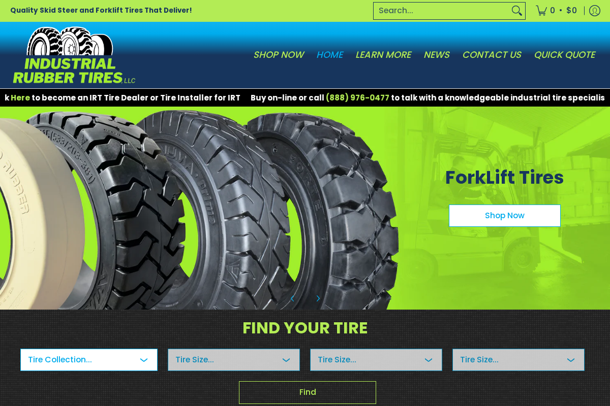 Industrial Rubber Tires homepage screenshot