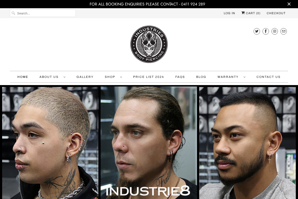 industrie8.com.au homepage screenshot