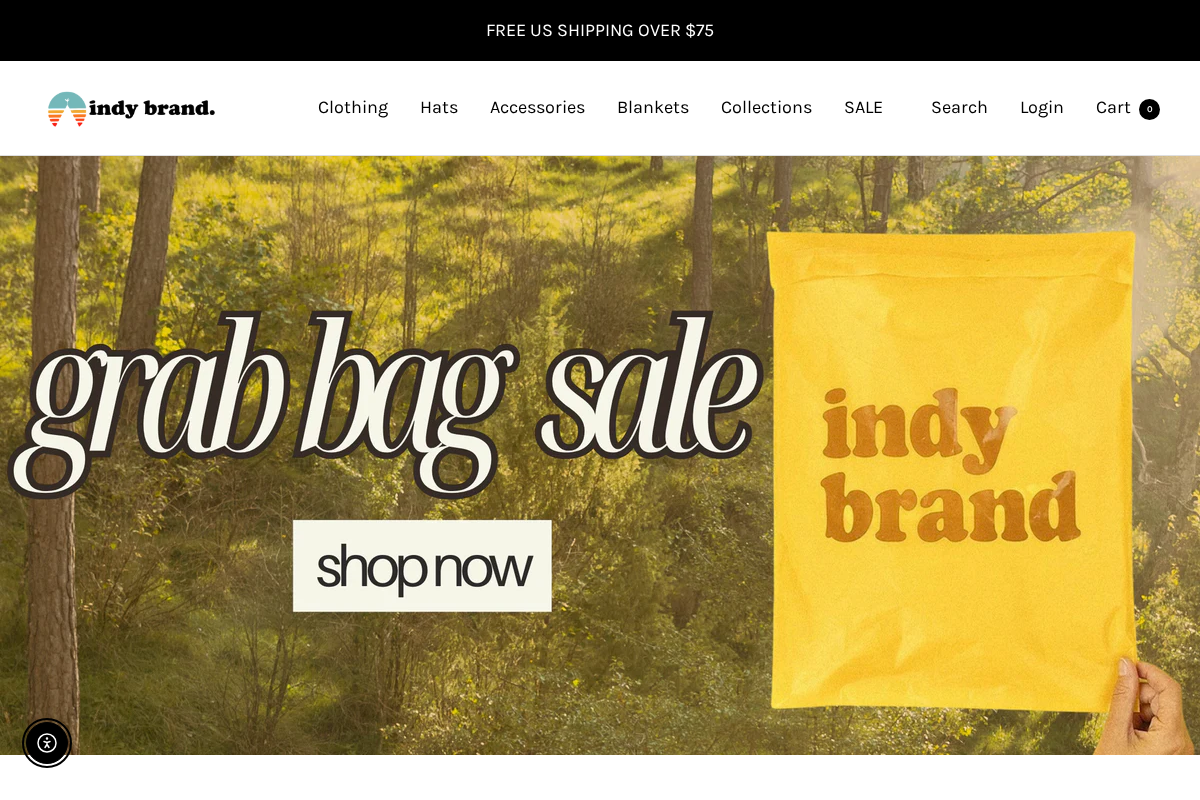 IndyBrandClothing homepage screenshot