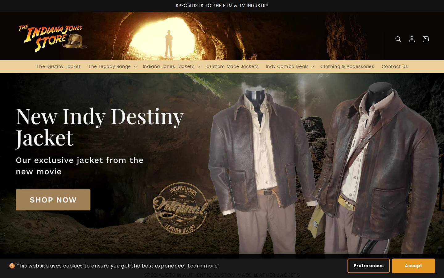 indyjacket.com homepage screenshot