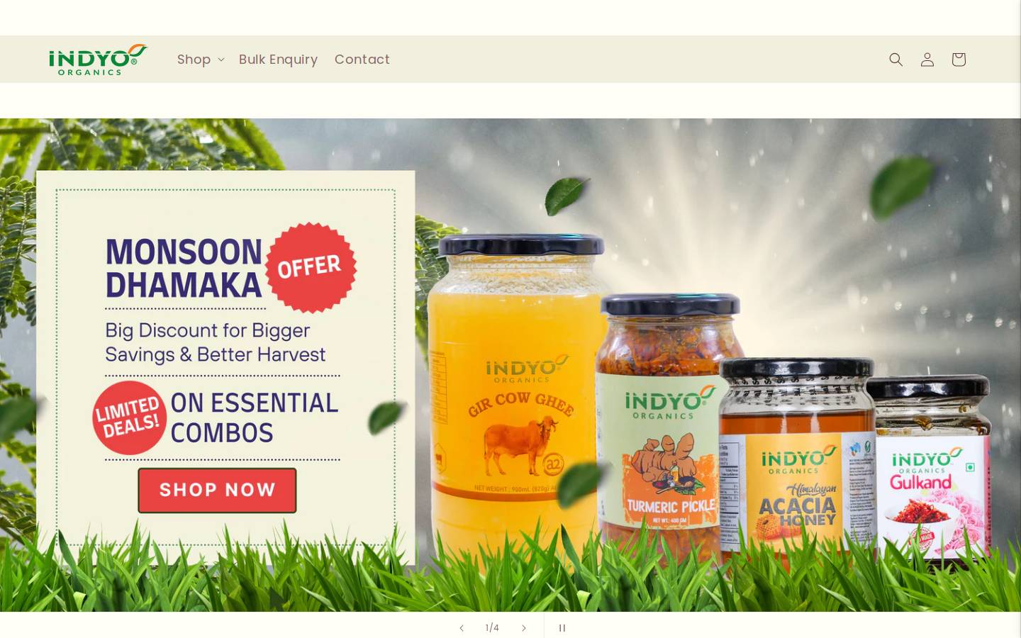 indyoorganics.com homepage screenshot