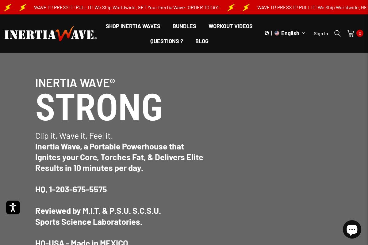 Inertia Wave homepage screenshot