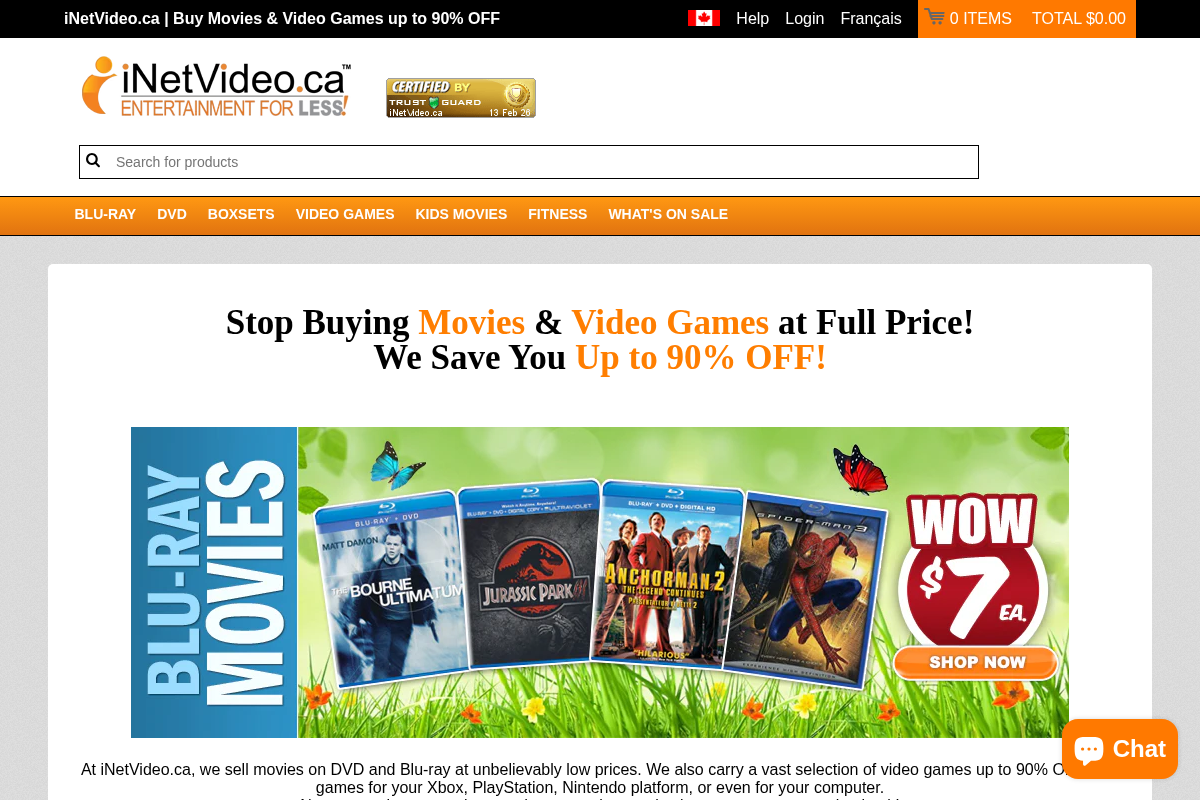 iNetVideo.com homepage screenshot