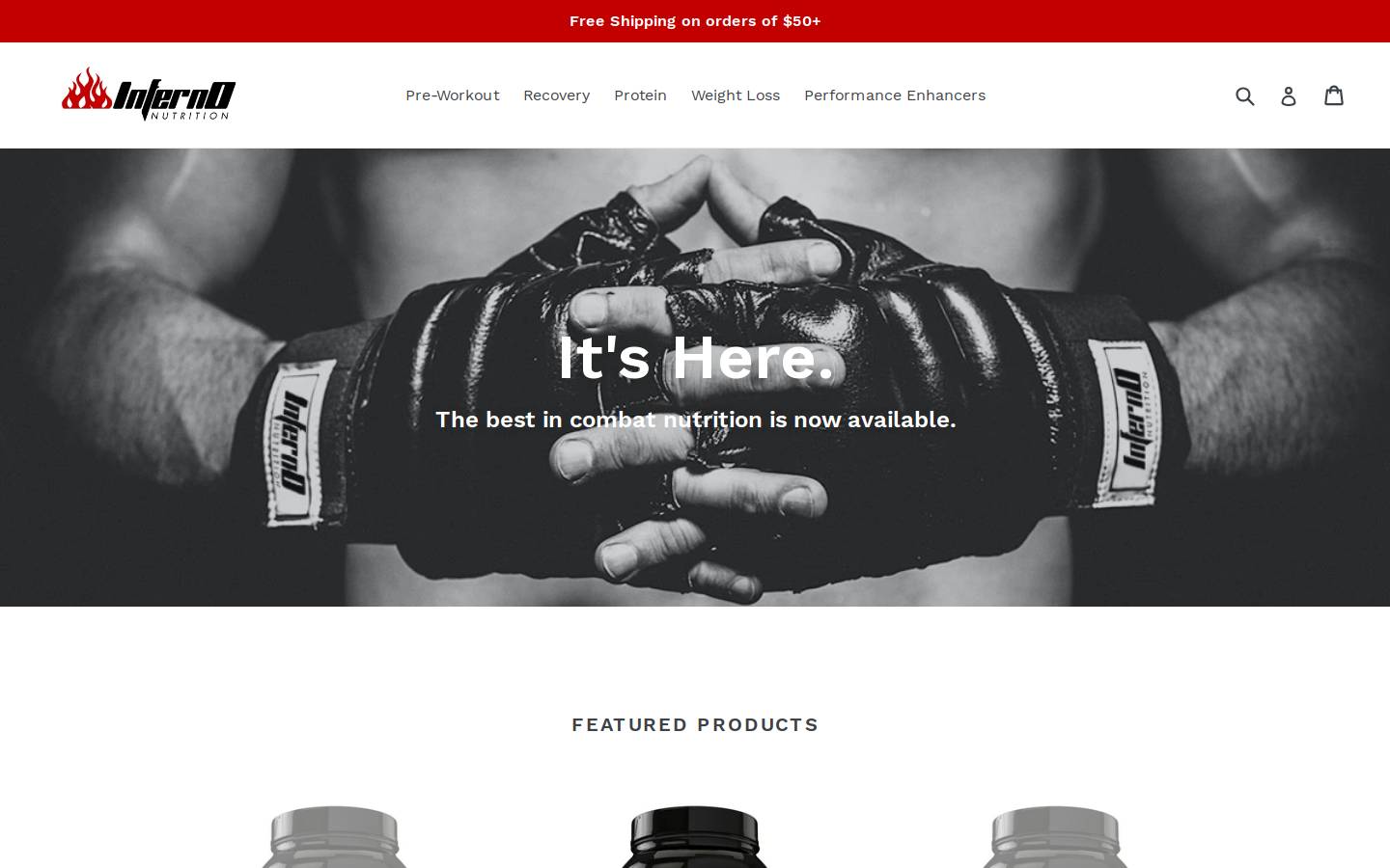 infernonutrition.com homepage screenshot