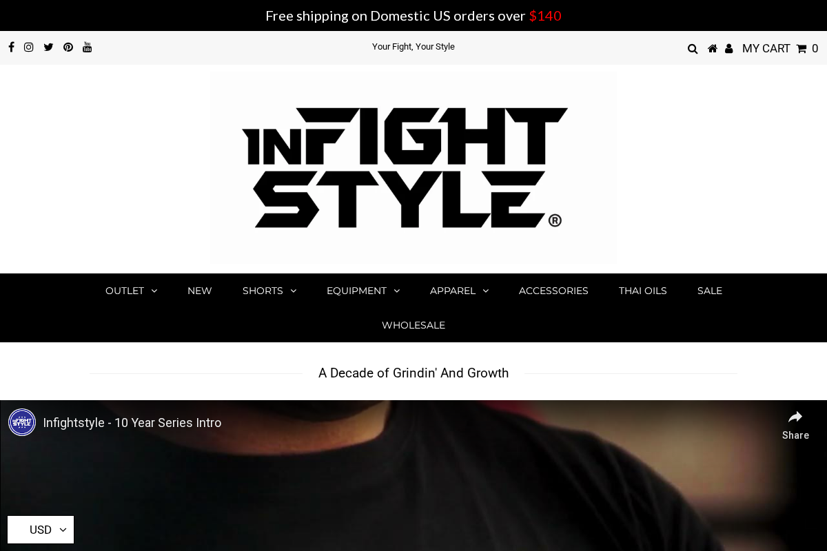 InFightStyle homepage screenshot