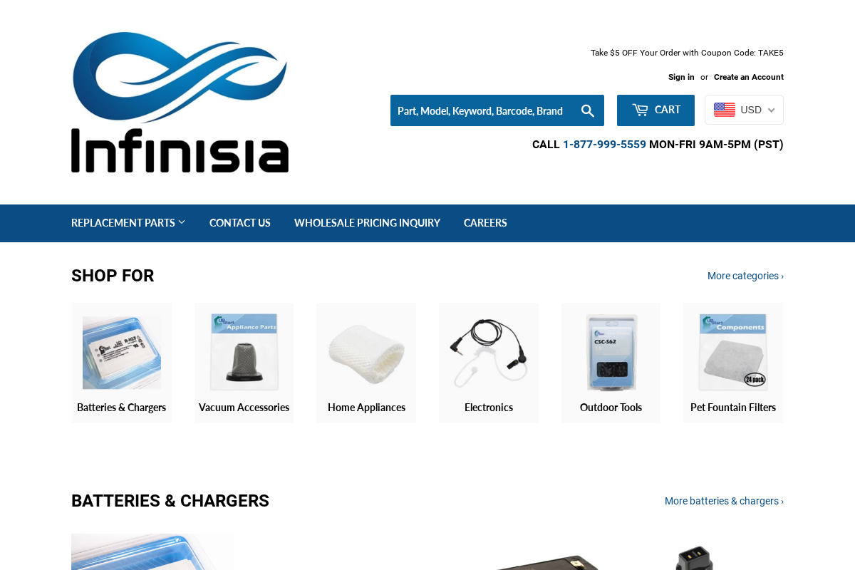 infinisia.com homepage screenshot