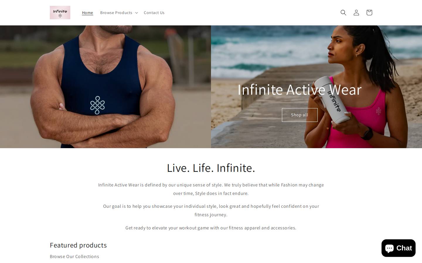 infiniteactive.com homepage screenshot