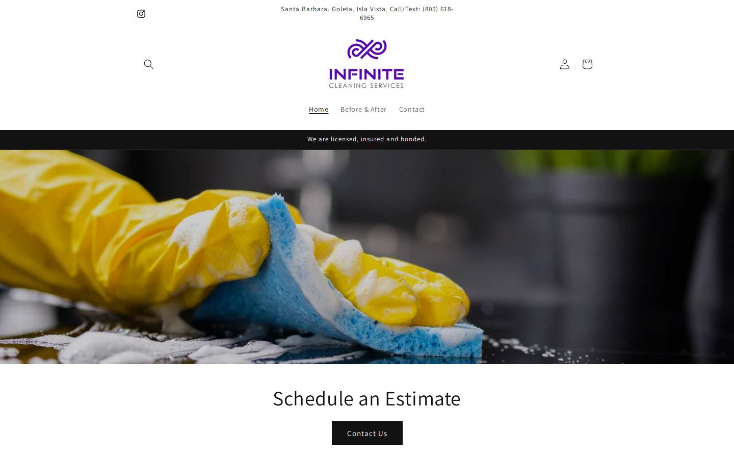 infinitecleaning.services homepage screenshot