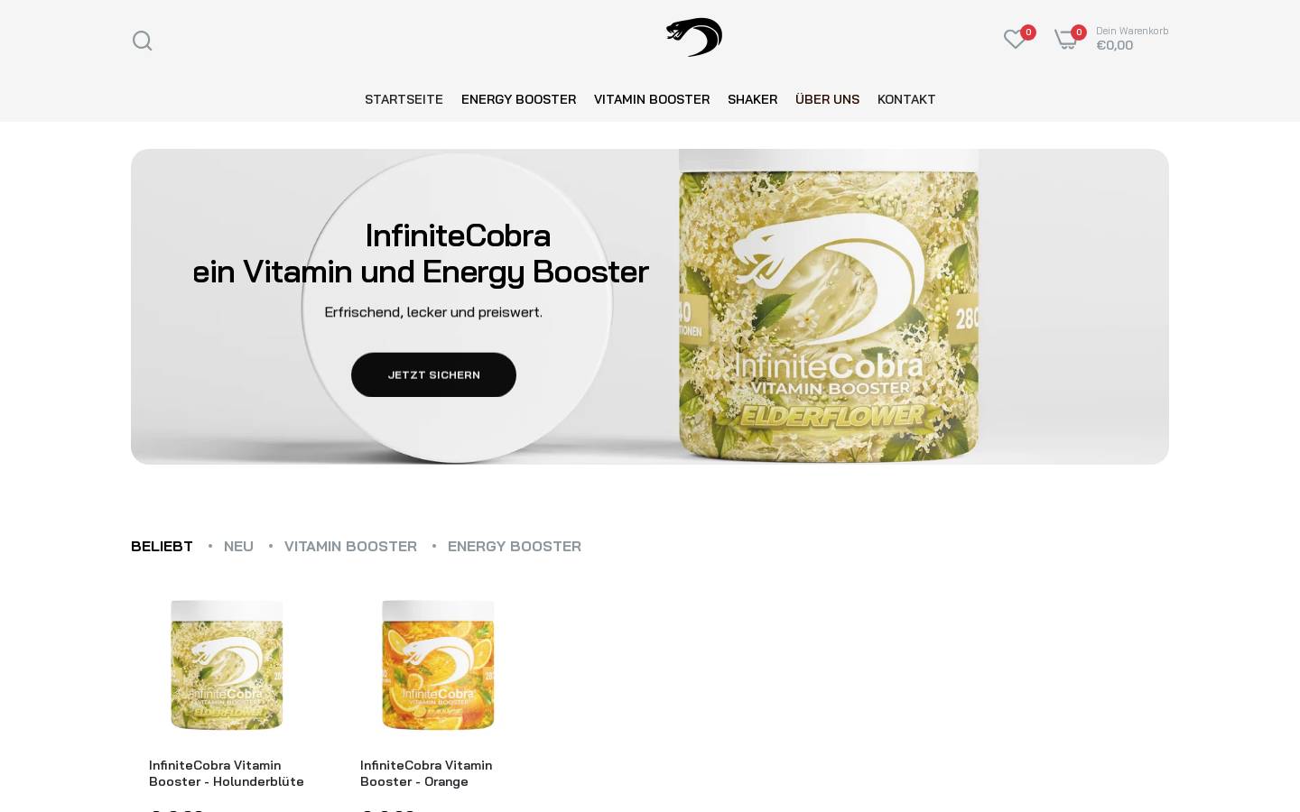 InfiniteCobra homepage screenshot