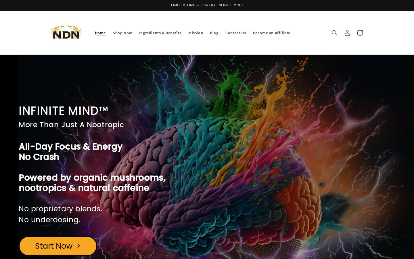 infinitemindusa.com homepage screenshot